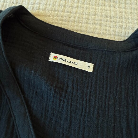 Marine Layer - Colette Doublecloth Top - Small / Black - Picture 5 of 7